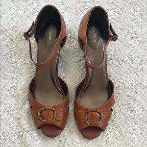Lands' End Women's Tan Leather Heels